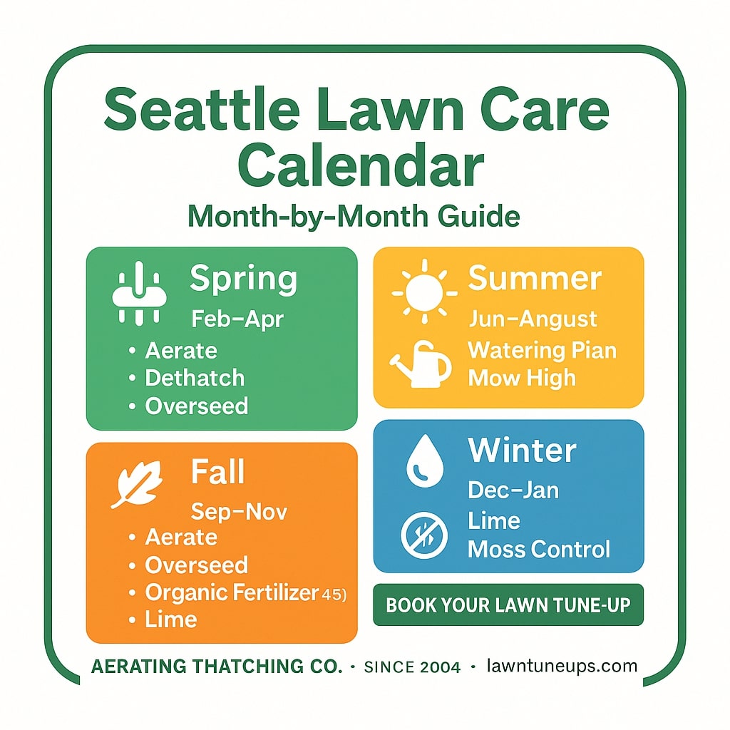 Seattle Lawn Care Calendar Aerating Thatching Co