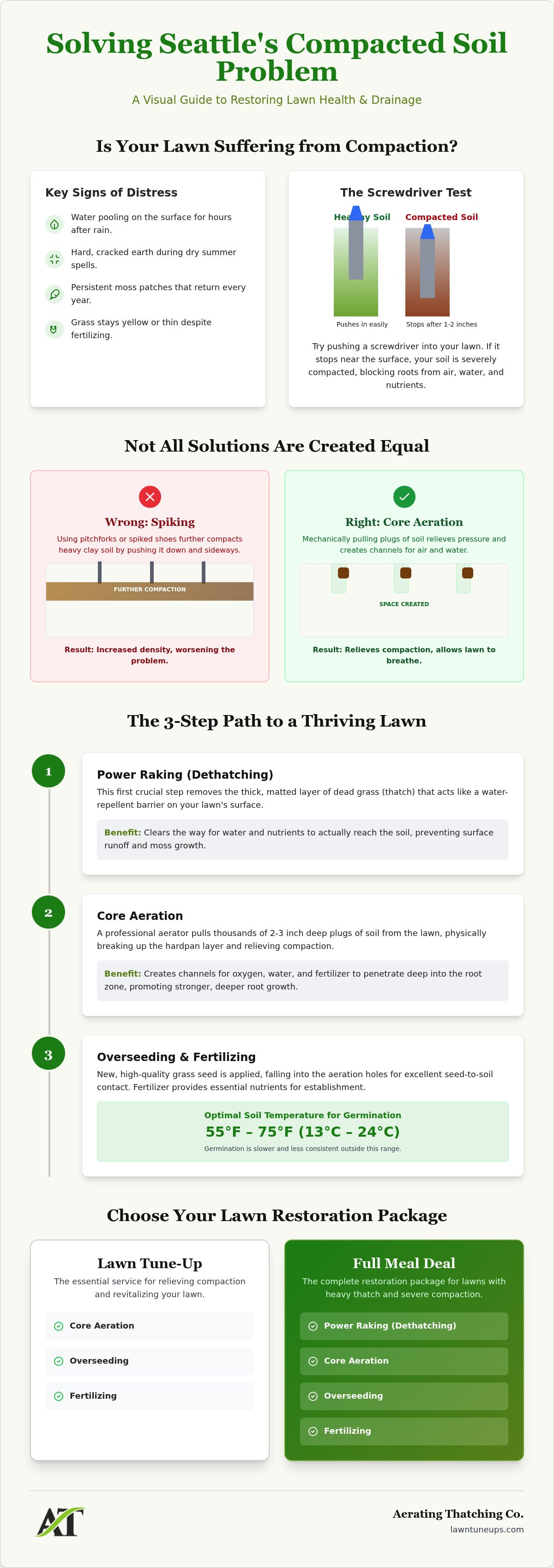 Compacted Soil Solutions for Seattle Lawns: Restoring Drainage and Growth