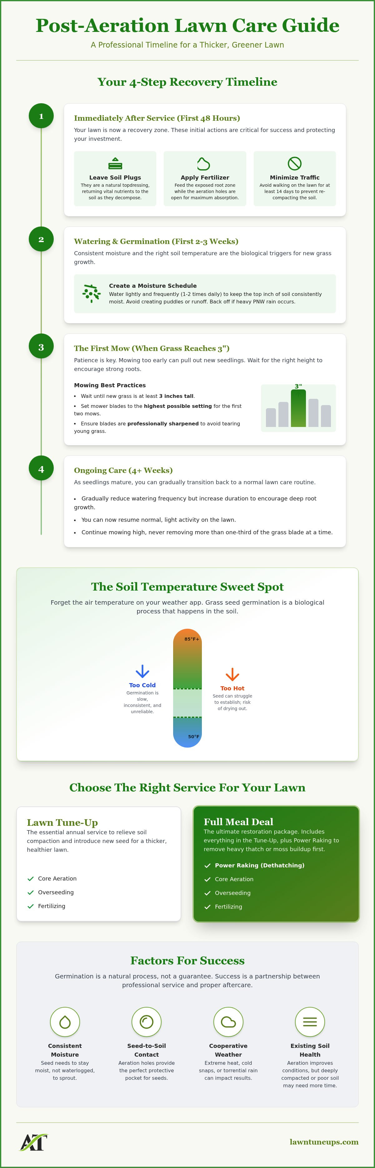 Post-Aeration Lawn Care Checklist: 7 Steps for a Thicker PNW Lawn